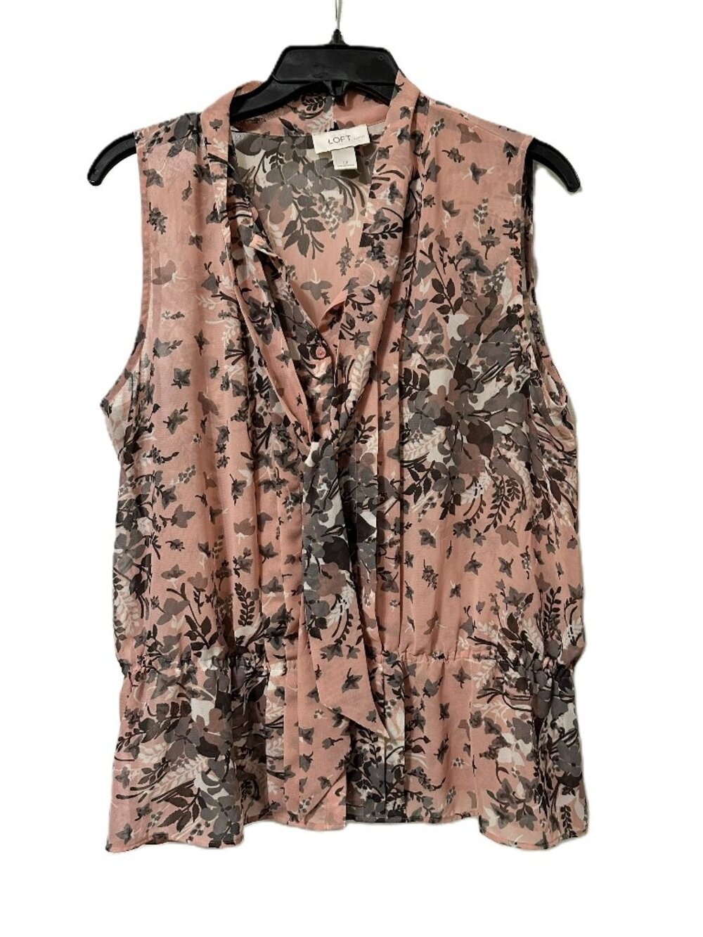 Ann Taylor Loft Dusty Rose Floral Print Sleeveless Blouse Top Size LP